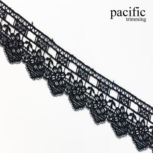 1.38 Inch Polyester Lace Trim Black
