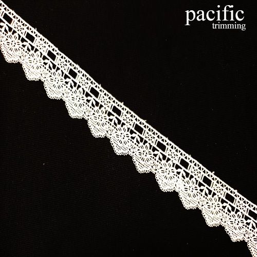 1.38 Inch Polyester Lace Trim White