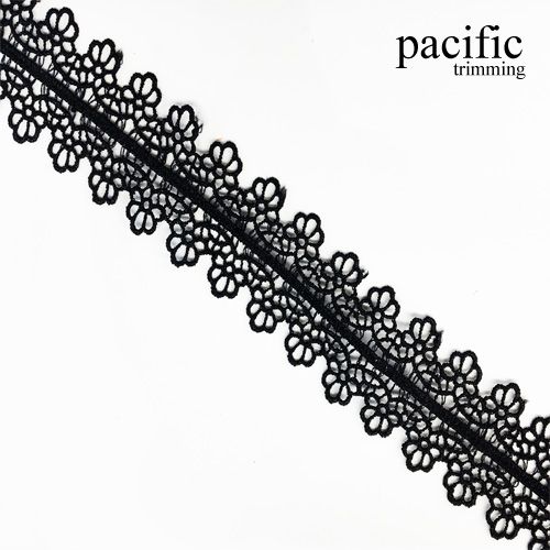 1.25 Inch Polyester Lace Trim Black