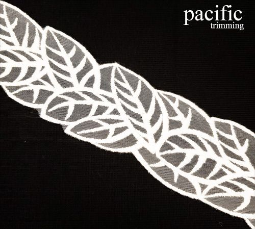 2.13 Inch White Polyester Lace Trim