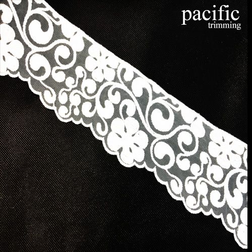3 Inch White Polyester Lace Trim
