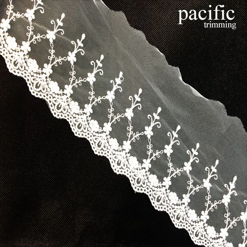 2.75 Inch White Polyester Lace Trim