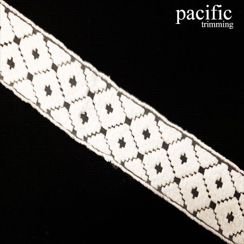 1.25 Inch White Polyester Lace Trim
