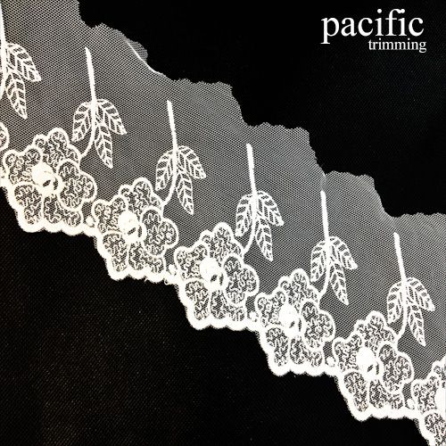 3.5 Inch White Polyester lace Trim