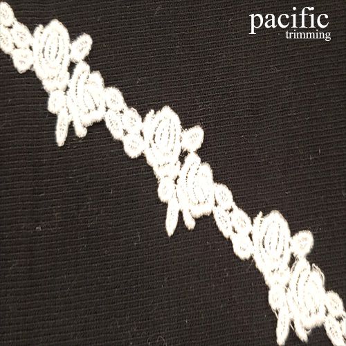 0.88 Inch White Polyester Lace Trim