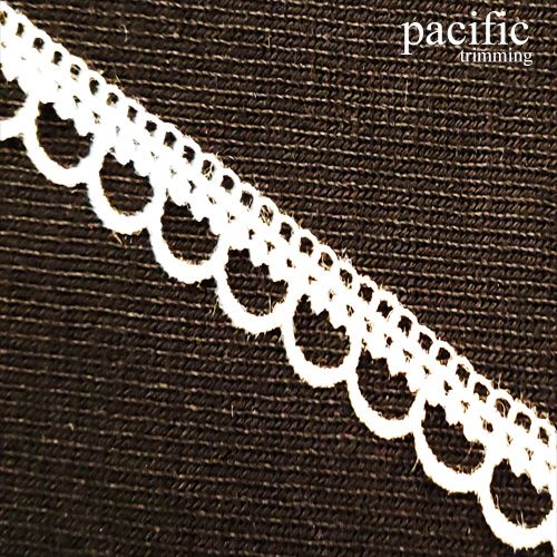 0.38 Inch White Polyester Lace Trim