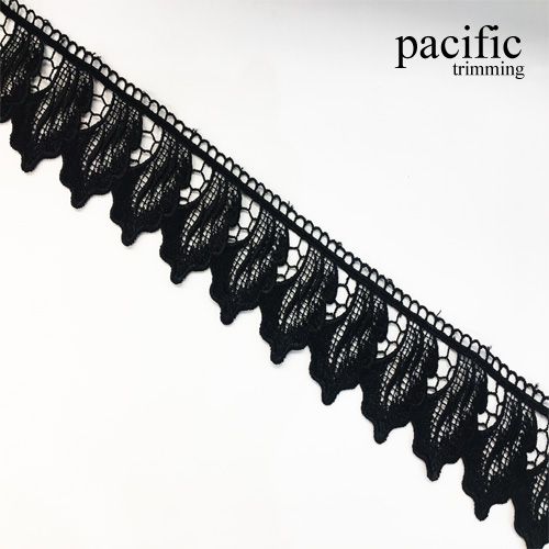 1.88 Inch Polyester Lace Trim Black