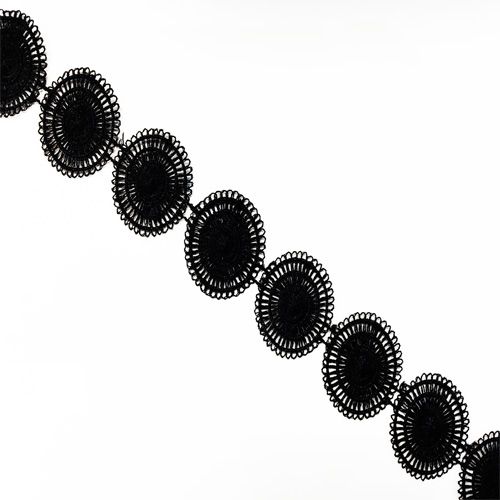 1 Inch Polyester Lace Trim Black
