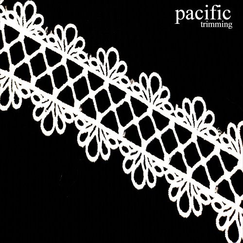 1.75 Inch Polyester Lace Trim White