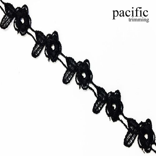 0.5 Inch Polyester Lace Trim Black
