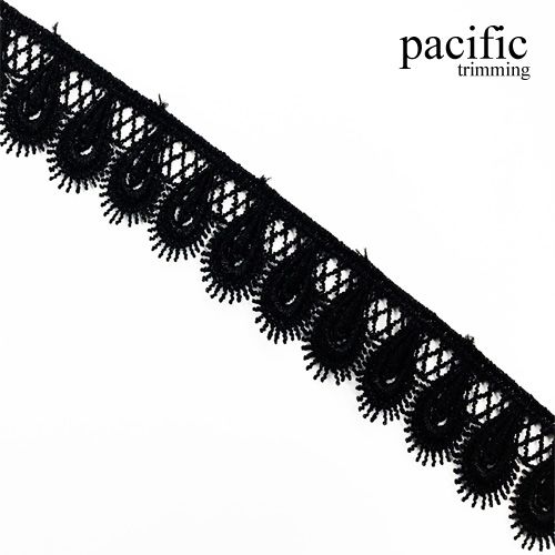 1 Inch Polyester Lace Trim Black