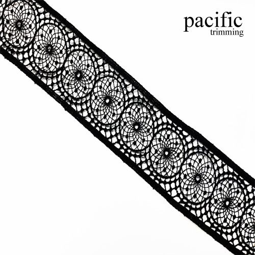 1.63 Inch Polyester Lace Trim Black