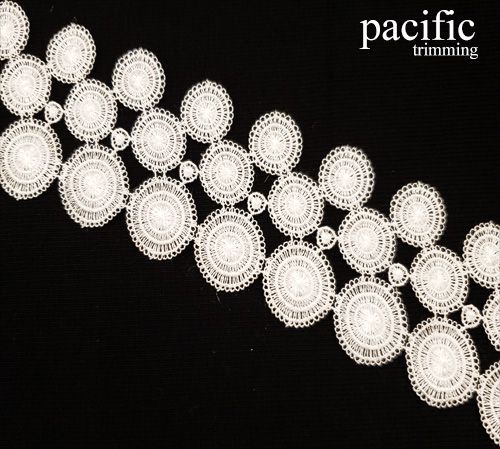 2.13 Inch White Polyester Lace Trim