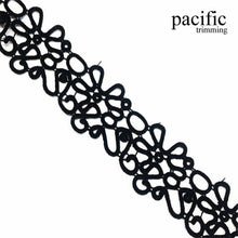 Load image into Gallery viewer, 1.63 Inch Polyester Lace Trim Black
