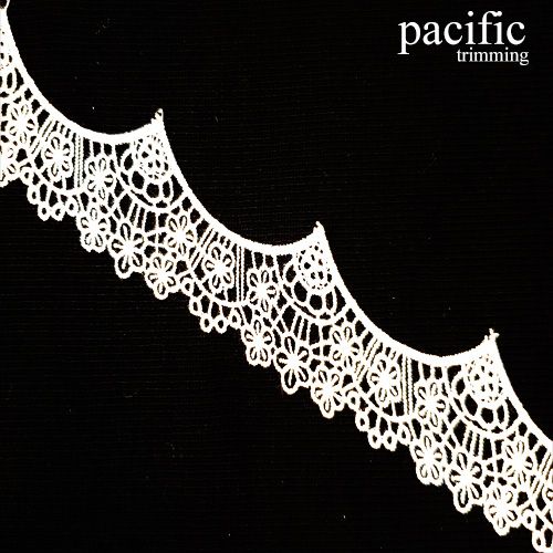 1.25 Inch Polyester Lace Trim White
