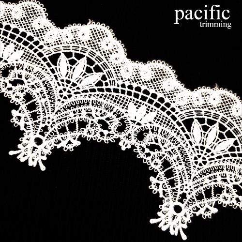 3.5 Inch Polyester Lace Trim White