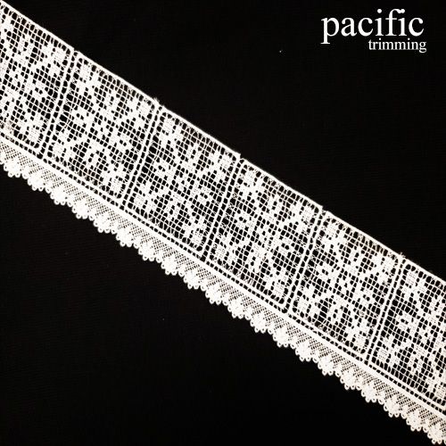 2.63 Inch White Polyester Lace Trim