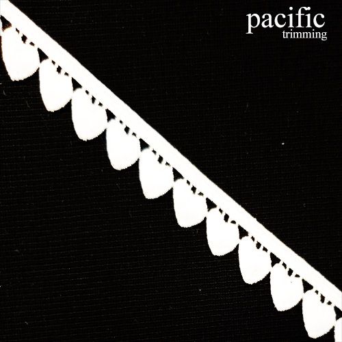 0.63 Inch White Polyester Lace Trim