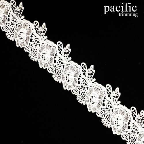2.25 White Polyester Lace Trim