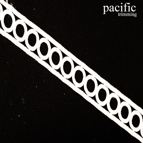 0.75 Inch White Polyester Lace Trim