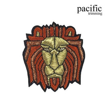 Load image into Gallery viewer, 2.75 Inch Zari Embroidery Lion Emblem Badge Patch Sew On Copper
