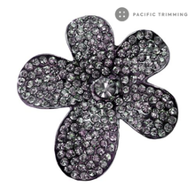 Load image into Gallery viewer, Flower Shape Rhinestone Button 120207RS Black Diamond
