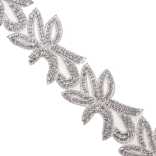 3 Inch Rhinestone Trim Crystal/White