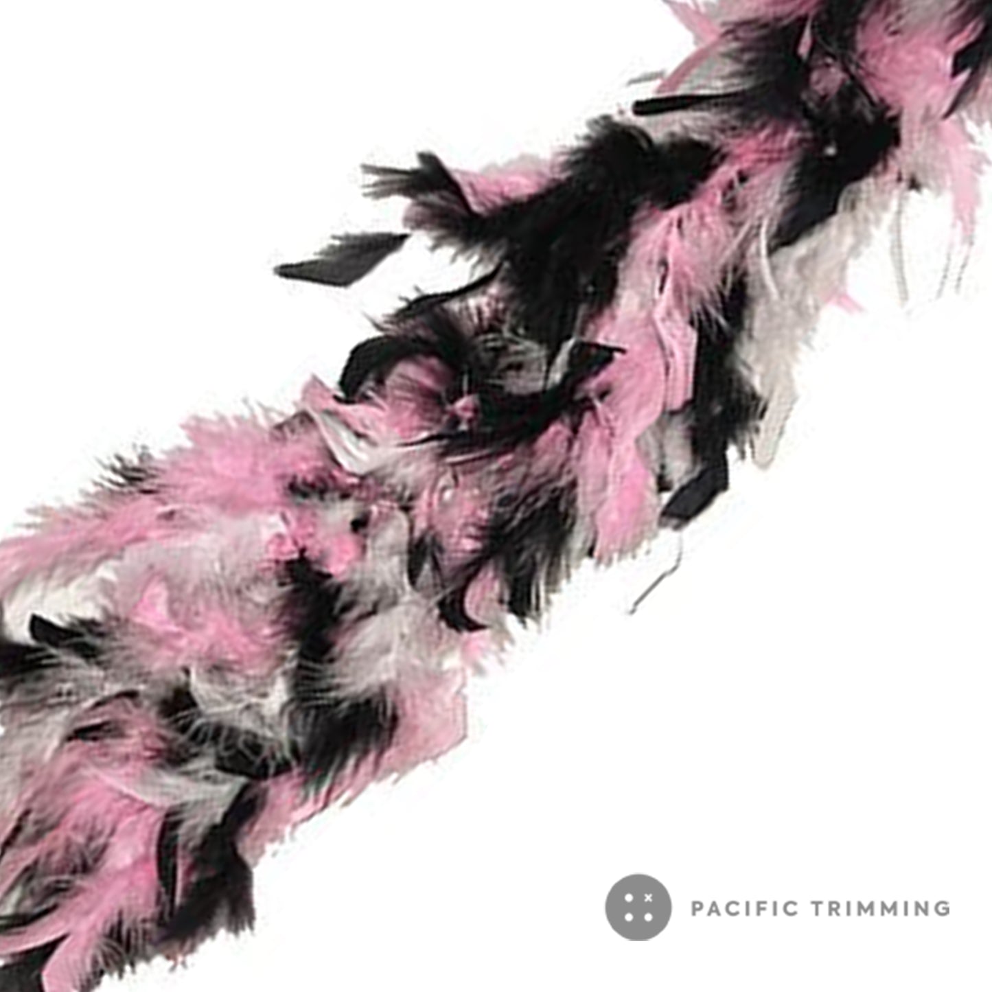 Colorful Chandelle Boa Feather Trim Pink/Black