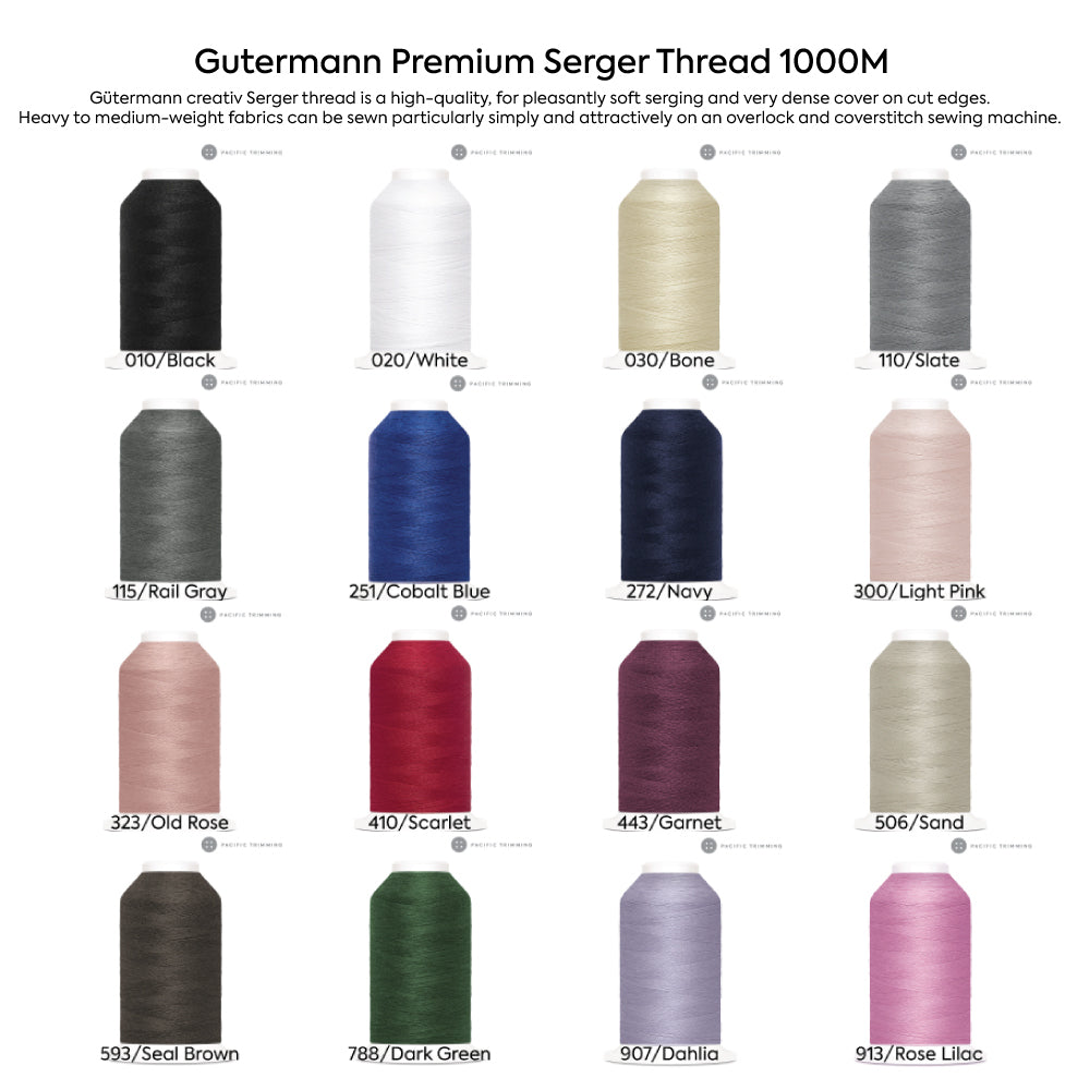 Serma Thread Gutermann Premium Serger Thread 1000M Multiple Colors – Pacific Trimming