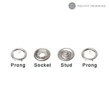 Load image into Gallery viewer, Premium Quality Standard Open Ring Prong Snap Fastener Gunmetal

