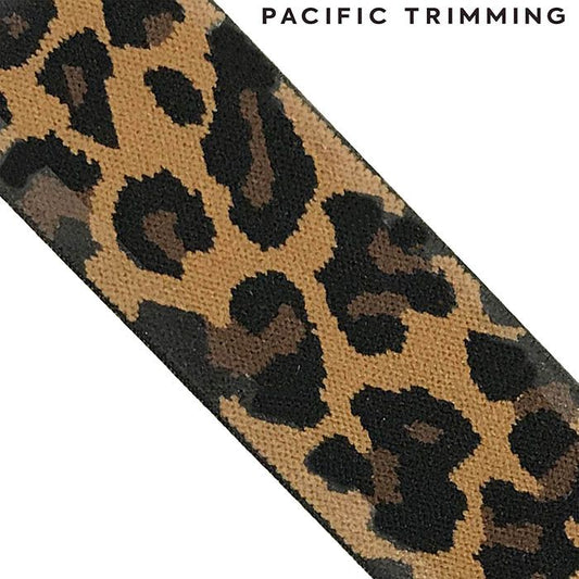 1 3/8 Inch Leopard Patterned Elastic