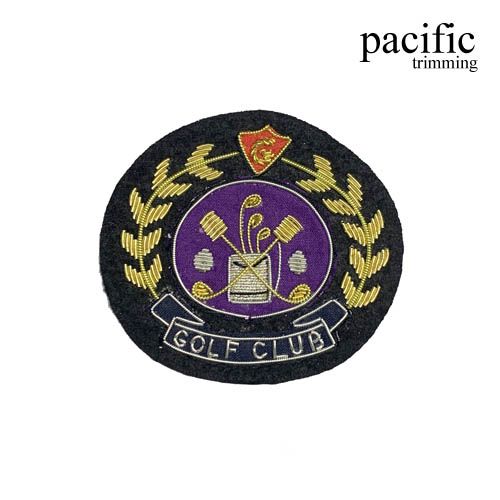 zari embroidery golf club emblem badge 1