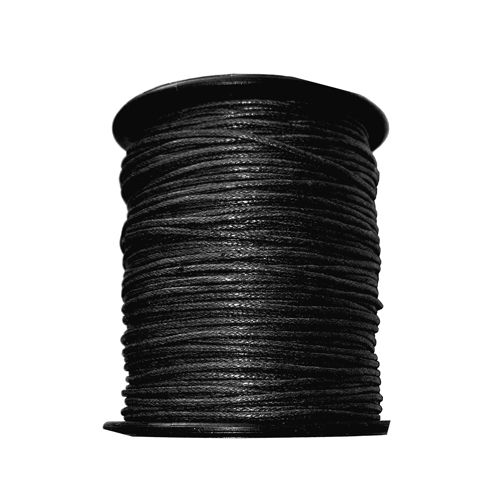 5mm Waxed Cotton Cord BRAIDED Style Black